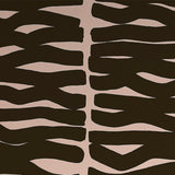 Detail of wallpaper in an abstract zigzag pattern in black on a light pink field.