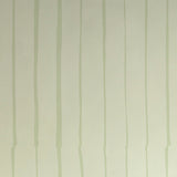 Detail of wallpaper in a playful irregular stripe print in light green on a cream field.