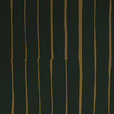 Detail of wallpaper in a playful irregular stripe print in mustard on a black field.