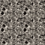 Wallpaper in an abstract paint swatch print in black on a white field.