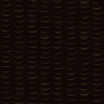 Wallpaper in an abstract crescent print in brown on a black field.