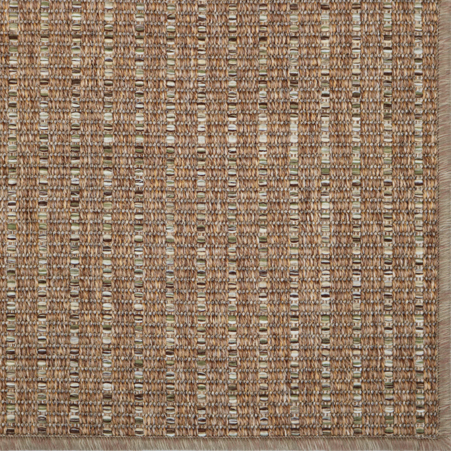 Textured brown and beige woven rug
