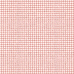 Wallpaper in a dense plaid pattern in shades of cream and red.