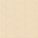 Detail of wallpaper in a dense plaid pattern in shades of orange and tan.