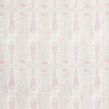 Detail of wallpaper in an abstract geometric print in light pink and green.