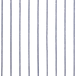 Detail of wallpaper in a minimalist stripe print in navy on a white field.