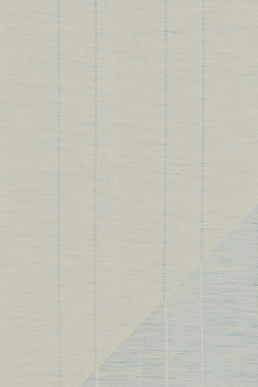 Woven fabric in a ivory and pale blue stripe, designed to be reversible. 