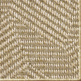 Close-up of a broadloom carpet in a stacked stripe design in tan.