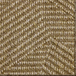 Close-up of a broadloom carpet in a stacked stripe design in brown.