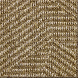 Close-up of a broadloom carpet in a stacked stripe design in brown.