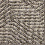 Close-up of a broadloom carpet in a stacked stripe design in greige.