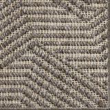 Close-up of a broadloom carpet in a stacked stripe design in greige.