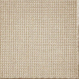 Close-up of a textured woven performance carpet in cream.