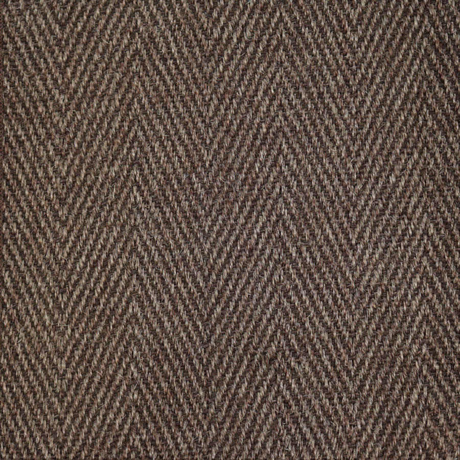 Broadloom carpet swatch herringbone design in brown