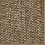 Close-up of a textured woven broadloom in brown.