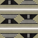 Graphic geometric design in sage green, taupe, white and black.