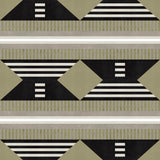 Graphic geometric design in sage green, taupe, white and black.