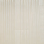 Detail of wallpaper in a muted stripe pattern in green on a greige field.