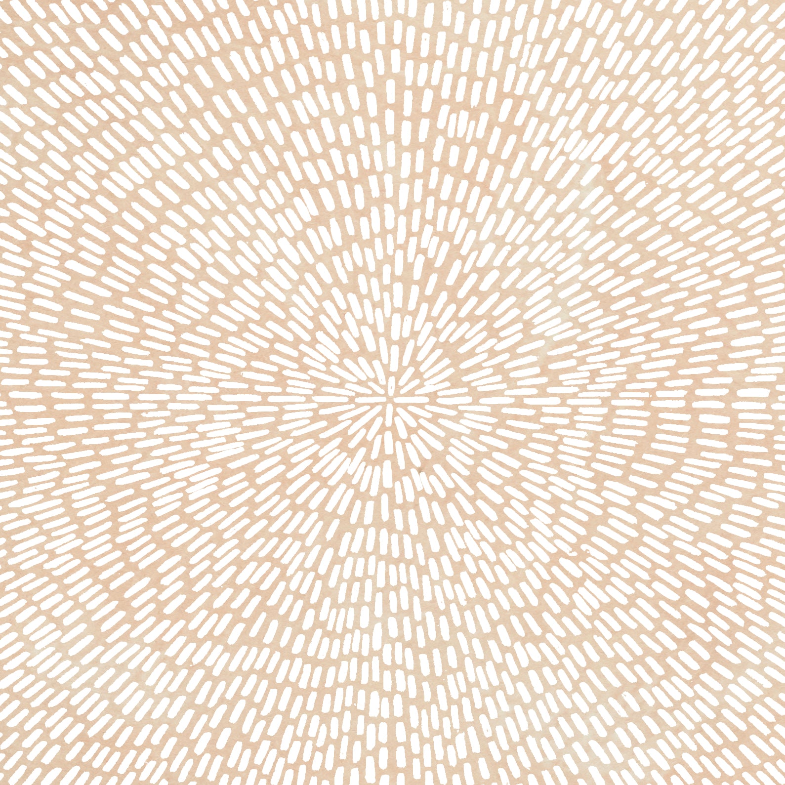 Close-up of a cowhide rug in cream with a painterly starburst overlay in white.