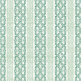 Detail of wallpaper in a geometric stripe print in green and turquoise on a mottled cream field.