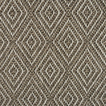 Broadloom carpet in a raised diamond pattern in brown
