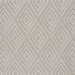 Broadloom carpet in a raised diamond pattern in cream.