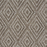 Broadloom carpet in a raised diamond pattern in taupe.