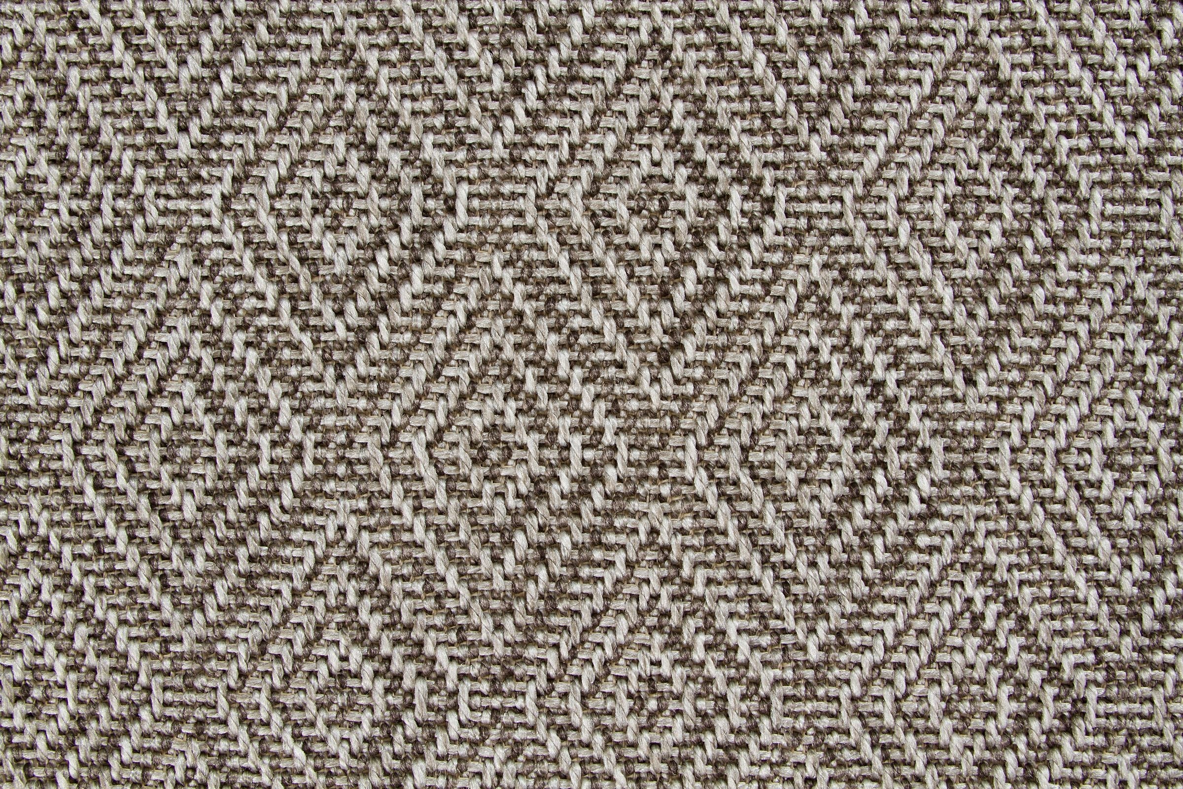 Broadloom carpet in a raised diamond pattern in taupe.