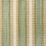 Broadloom carpet in a flatwoven stripe in green, turquoise and cream. 