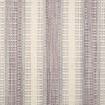 Broadloom carpet in a flatwoven stripe in soft grey, lavender and cream. 