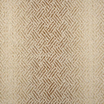Broadloom with a geometric pattern on an ombré background in beige and tan.