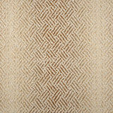 Broadloom with a geometric pattern on an ombré background in beige and tan.