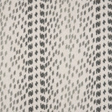 Broadloom carpet with a dashed stripe in shades of grey on a cream field. 