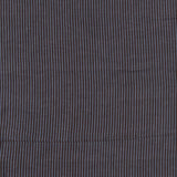 Detail of fabric in a stripe print in brown and navy.