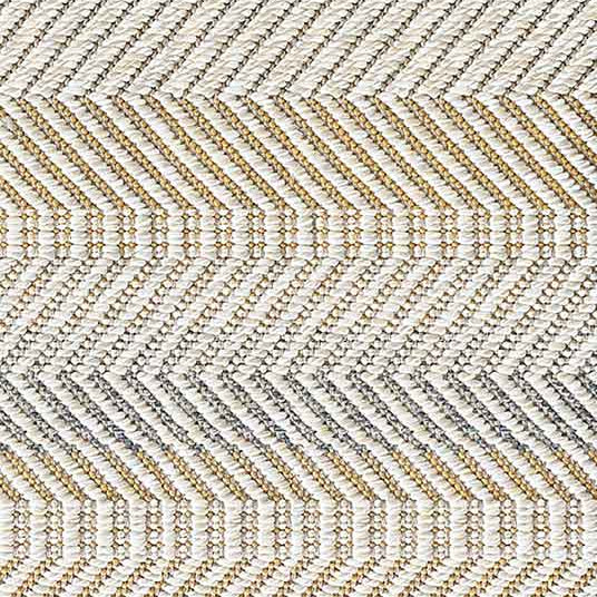 Broadloom carpet sample in a ivory, tan and grey herringbone pattern