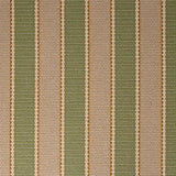 Striped flatweave runner detail in tan and green.