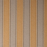 Striped flatweave runner detail in taupe and yellow.