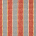 Striped flatweave runner detail in orange and blue.
