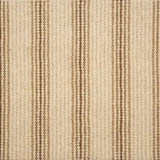 Broadloom carpet with widely spaced pin stripes in tan and brown with oatmeal. 