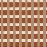 A fabric pattern detail in a gridded check pattern in brick red, clay and cream. 