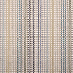 Broadloom carpet in a textural multi color stripe in beige, blue, tan and teal.