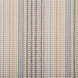 Broadloom carpet in a textural multi color stripe in beige, blue, tan and teal.
