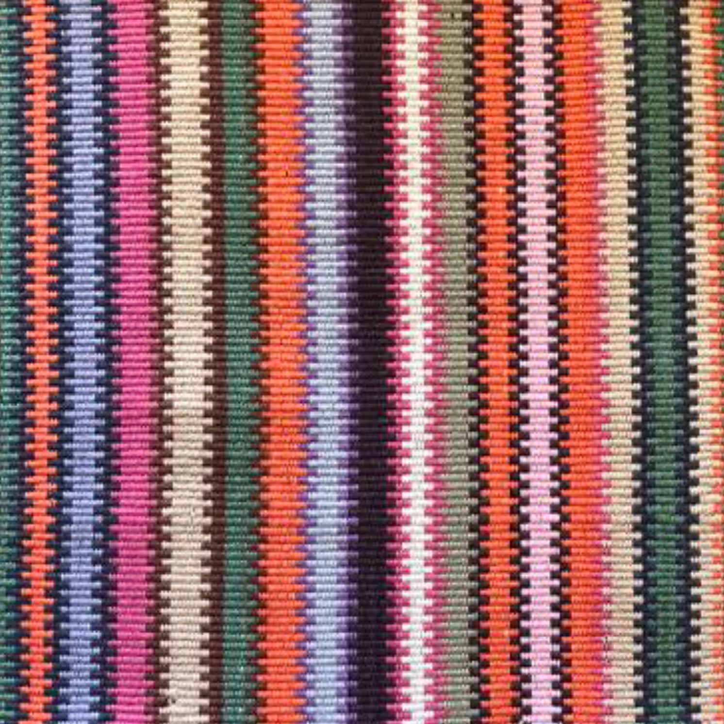 Handwoven wool striped rug in bright colors. 