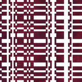 Modernist checkerboard pattern in maroon and cream.