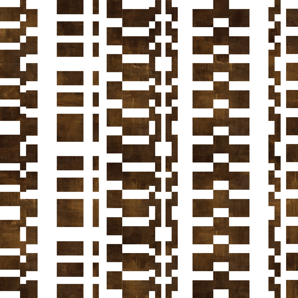 Modernist checkerboard pattern in brown and cream.