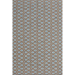 Flatweave rug with blue and brown geometric design