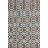 Flatweave rug with blue and brown geometric design