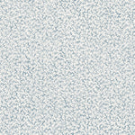 Printed fabric with small scale coral design in light blue on white. 