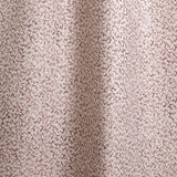 Draped fabric with small scale coral design in wine-red on white. 