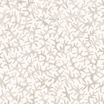 Detail of wallpaper with small scale coral design in soft grey on white. 